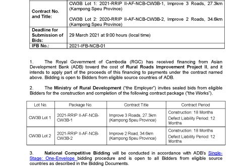 ADB Loan 31518299 CAM Rural Roads Improvement Project II Page 1