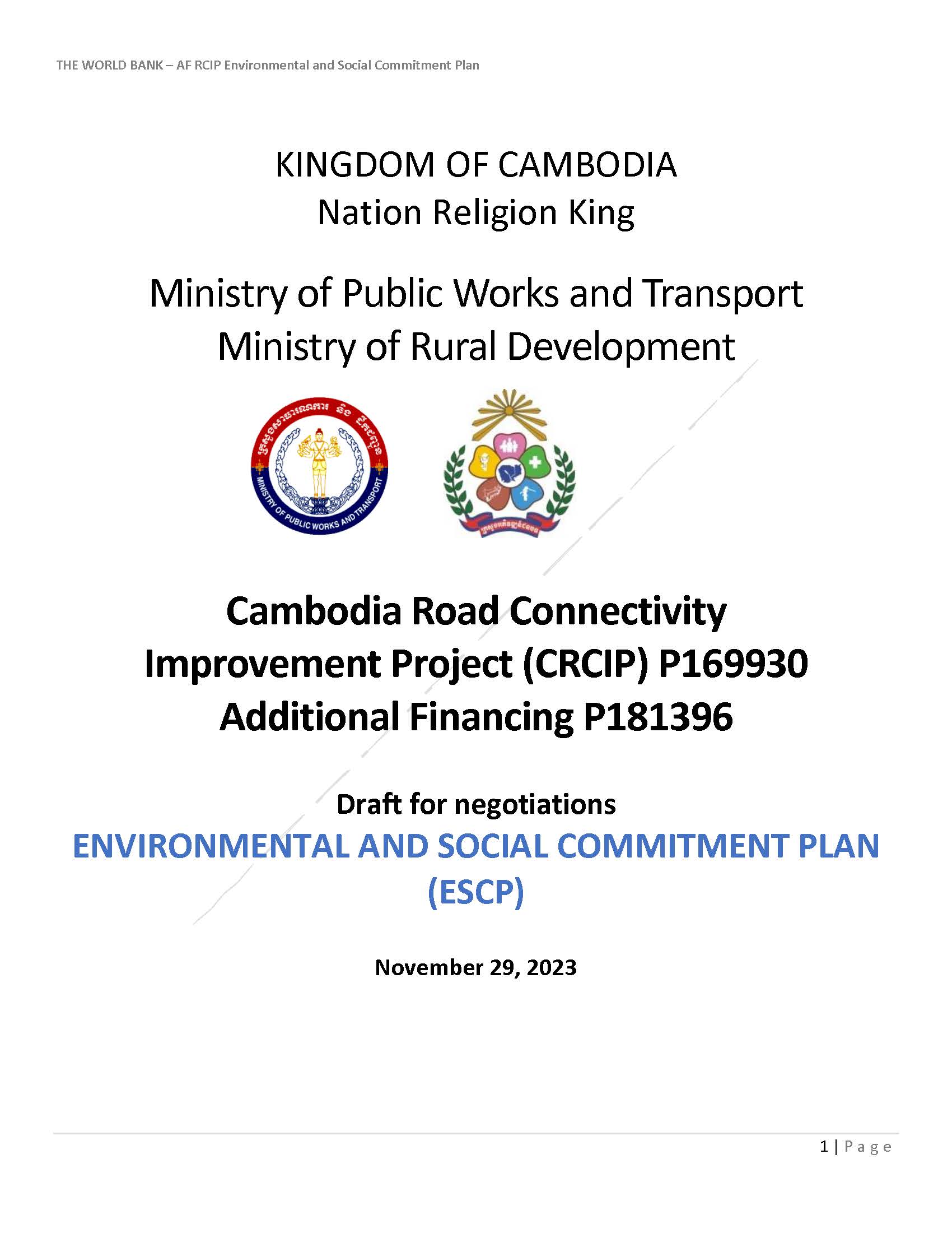 Environmental and social commitment plan