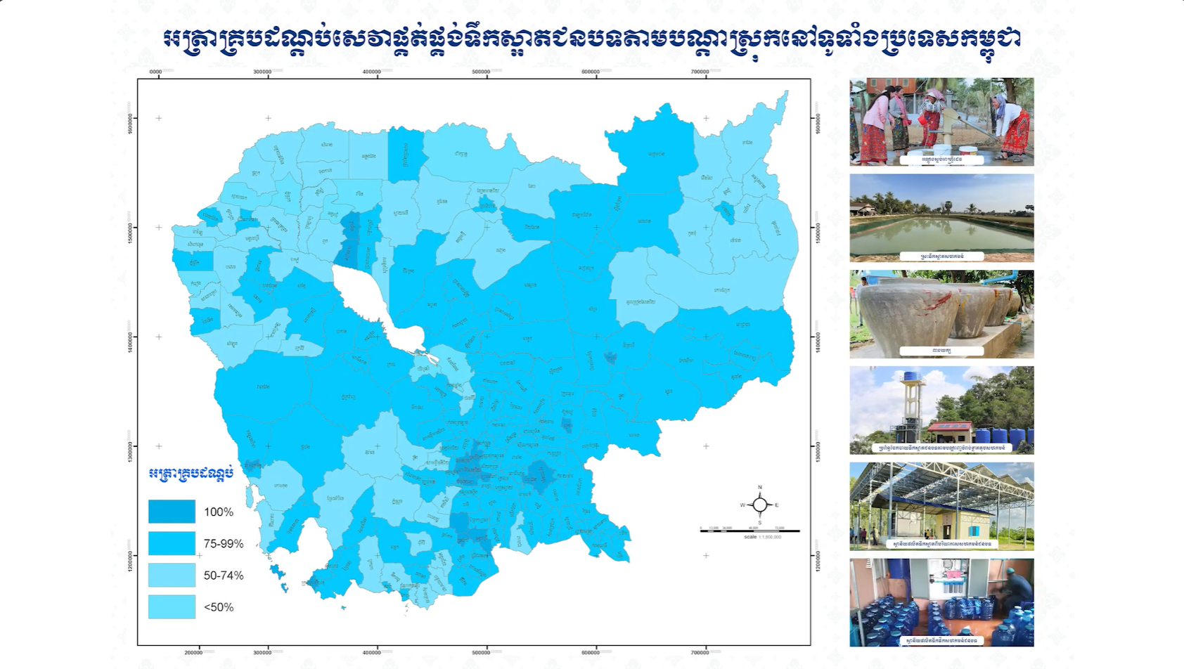 អត្រាគ្រប់ដណ្ដប់ទឹកស្អាត និងអនាម័យនៅទូទាំងប្រទេសគឺ ៨៦%